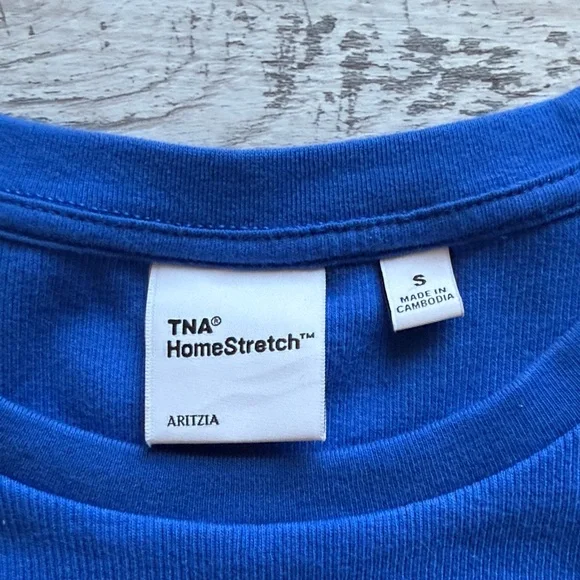 TNA Blue Ribbed Top - Picture 5 of 6